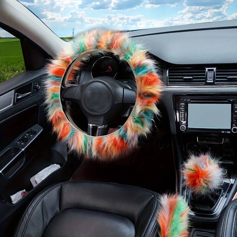 Microfiber Plush Steering Wheel Cover For Winter Warm And - Temu