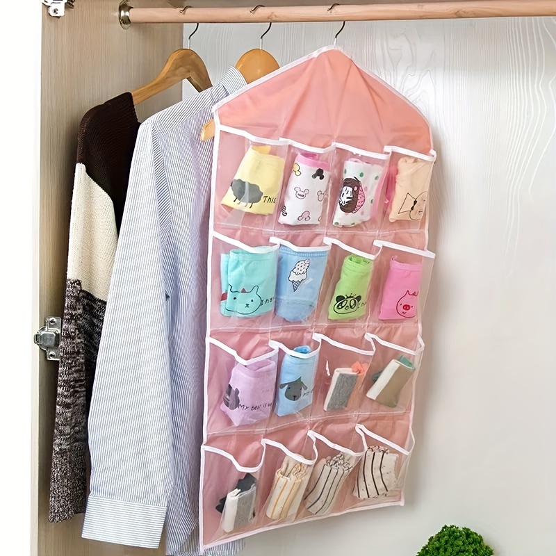 Double sided underwear storage hanging bag Household wall hanging storage  bag storage bag household items dorm room essentials