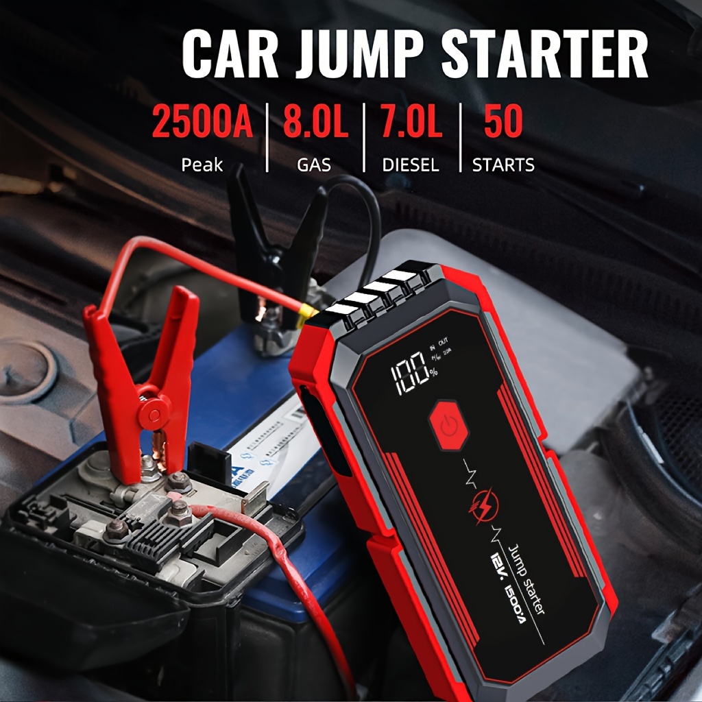 BIUBLE Jump Starter 2000A Peak 12V Car Jump Starter Auto Battery Booster  Pack with USB Quick Charge 3.0,Lithium Jump Box with LED Light(Up to 7.0L  Gas
