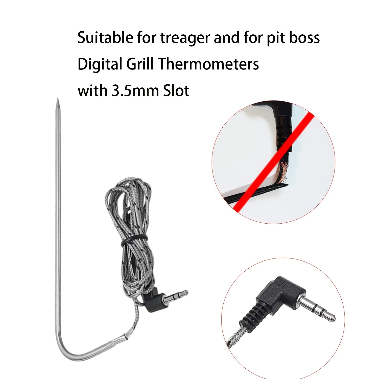 For Pit Boss BBQ Meat Probe Sensor Pellet Grill Smoker Set 6 Probe 2 Pack