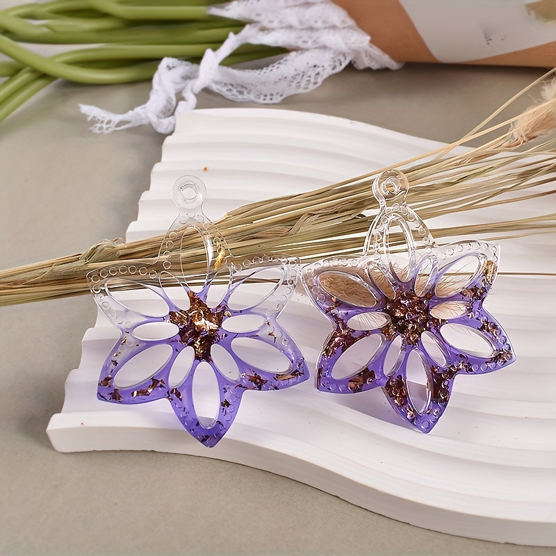 Water Droplet Earring Silicone Resin Molds Hollow Flower Epoxy