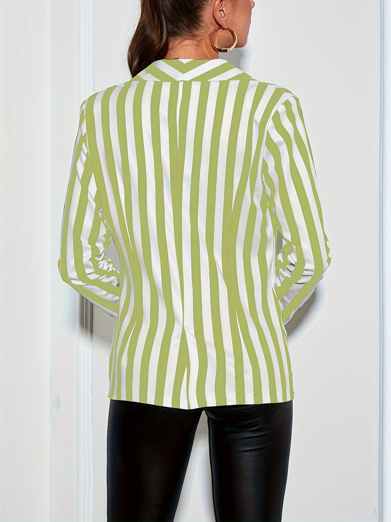 Green striped sale blazer womens