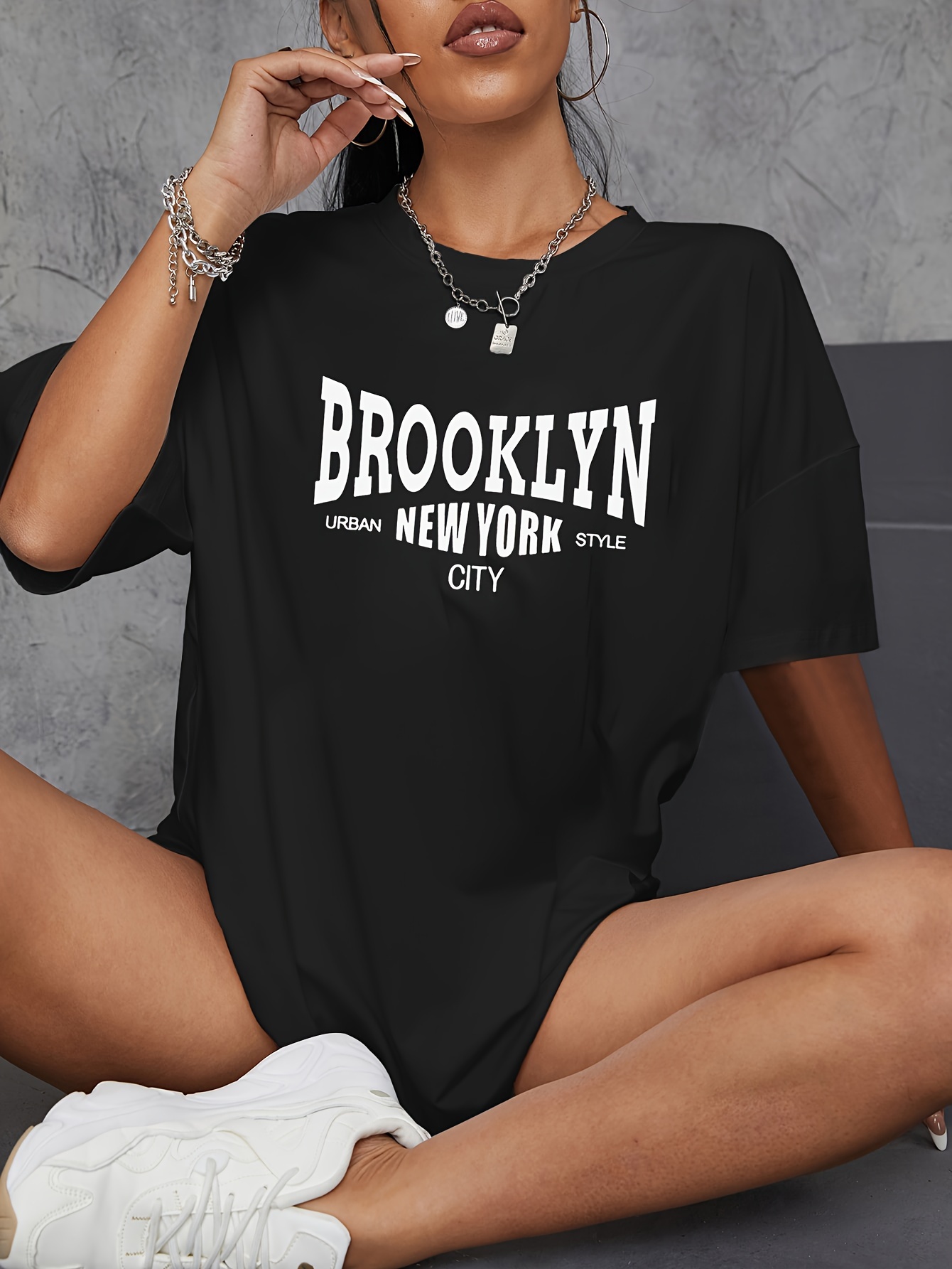 Camiseta Creativa Niñas Estampado Letras Brooklyn Camisetas - Temu