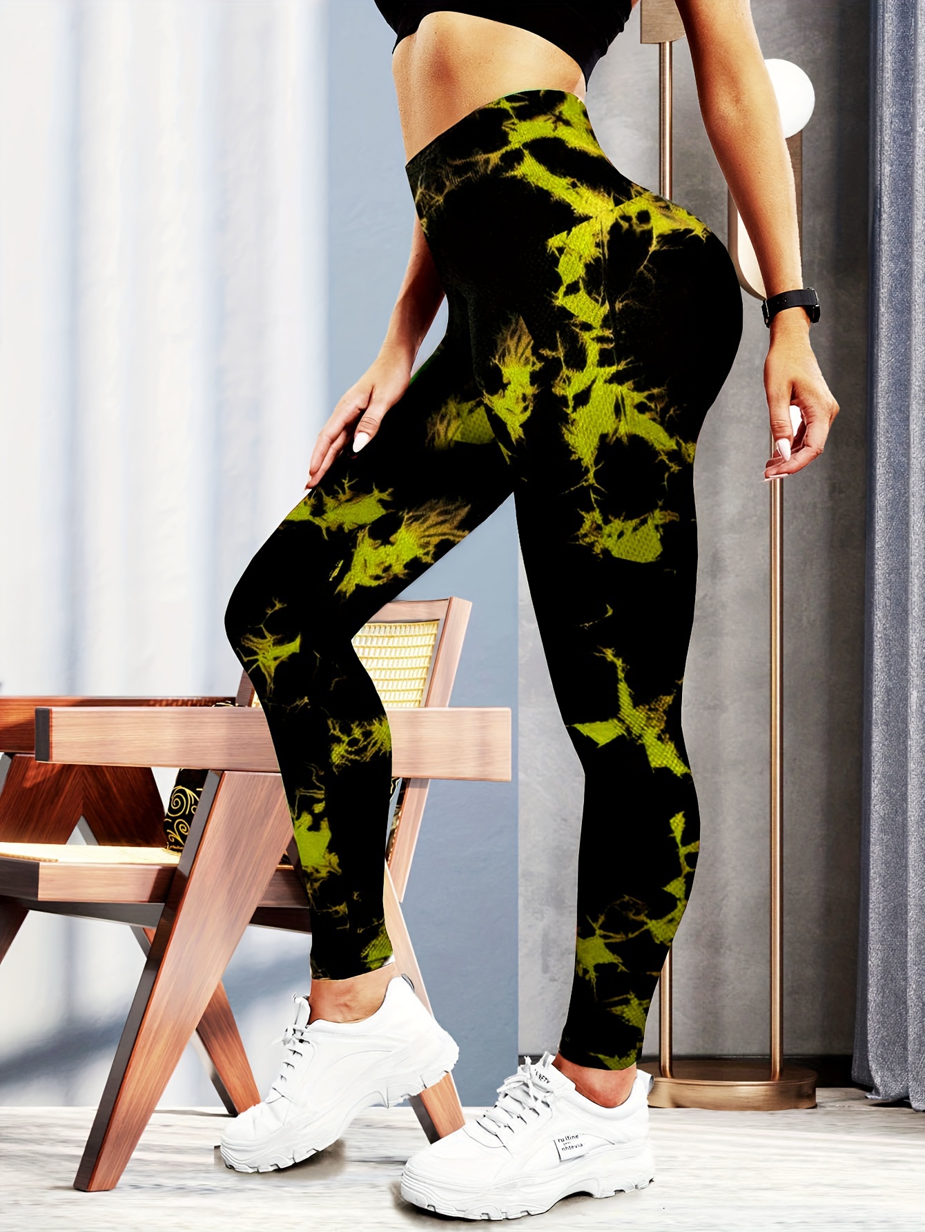 Tie Dye Leggings Green Black –