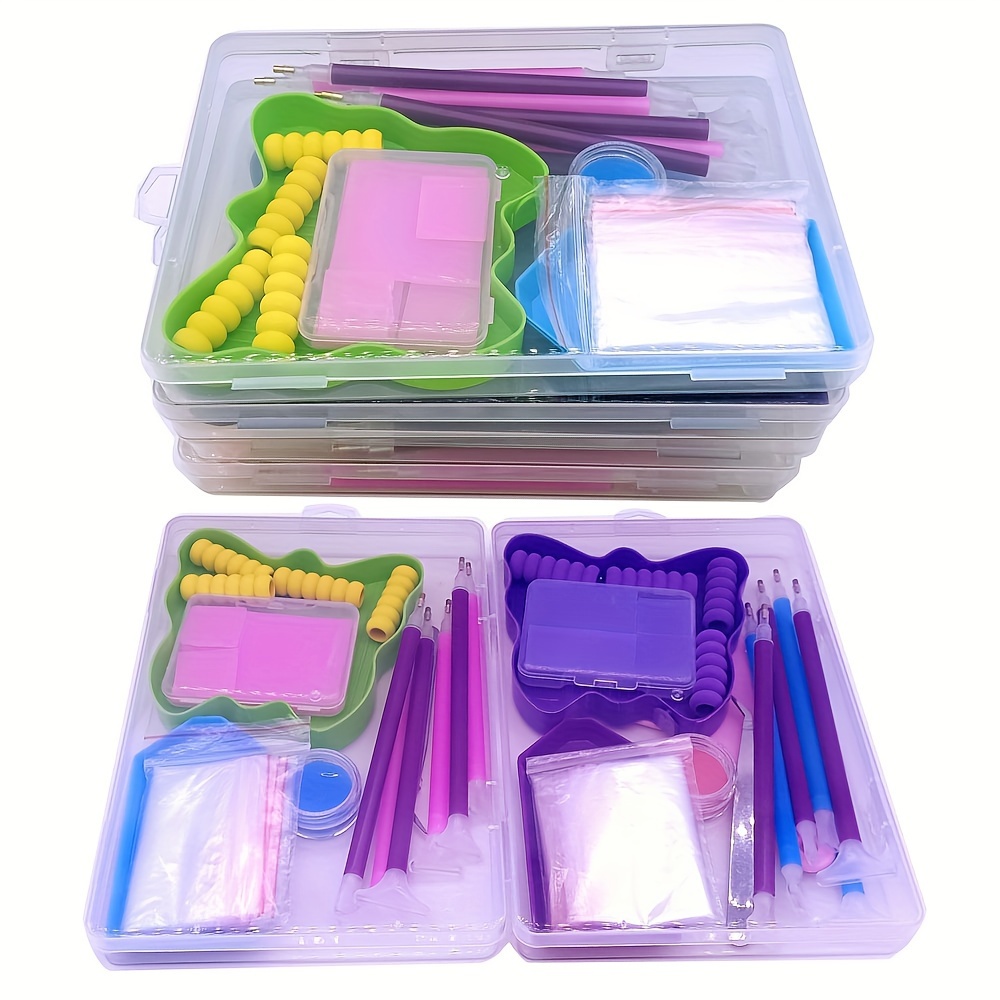 1 Set Diamond Painting Kit, Butterfly Printing 60 Slots Color Storage Bag,  Portable Diamond Art Accessories, DIY Diamond Painting Kits Supplies, Craft