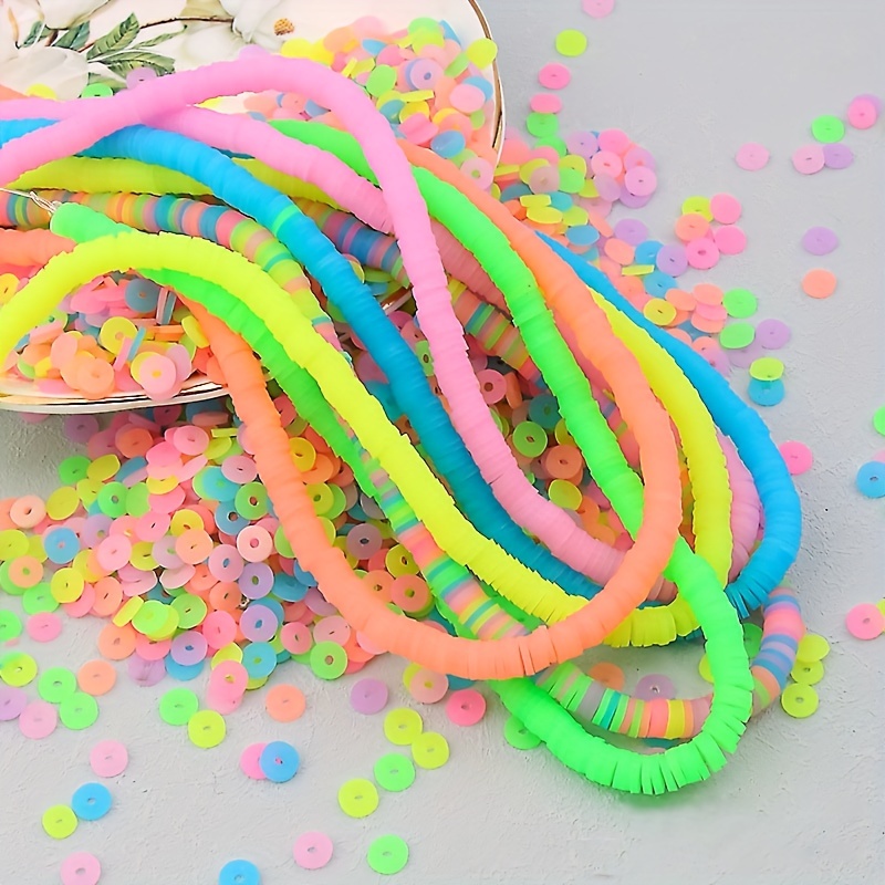 1 Strand 330pcs 6mm Colored Polymer Clay Beads With Spacers For Jewelry  Making Diy Bracelet, Necklace, Earrings