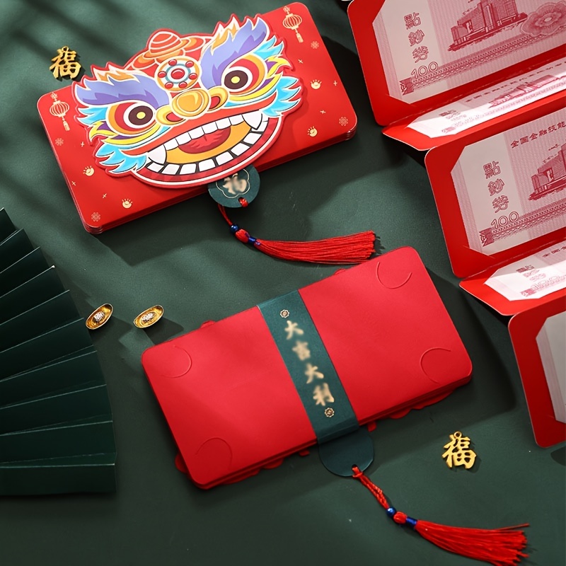 Aofa 10pcs /Bag Chinese New Year Red Envelopes Chinese Red Pockets Red Chinese Money Envelopes Hong Bao Lucky Money Gift Envelopes For Spring Festival