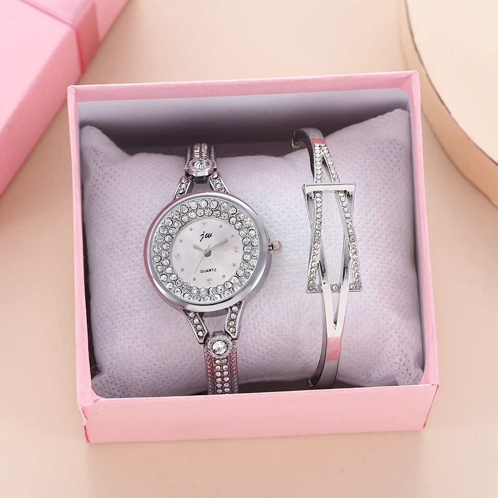 Rhinestone Thin Strap Girls Bracelet Quartz Watch Fancy - Temu