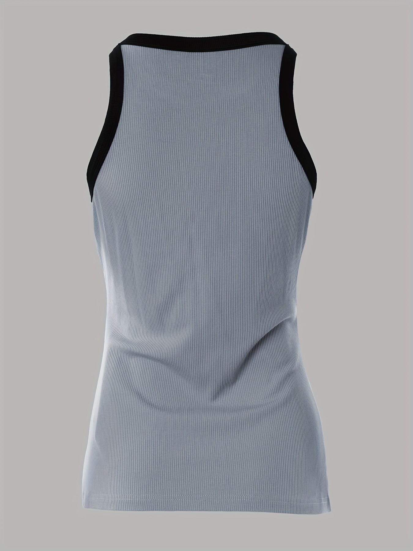 Women's Contrast Trim Crew Neck Tank Top