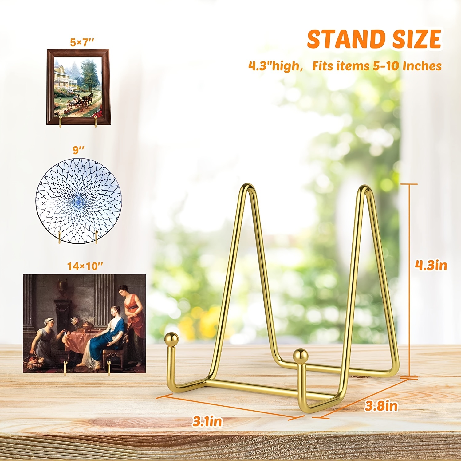 Plate Stands for Display Plate Holder Display Stand Gold Metal