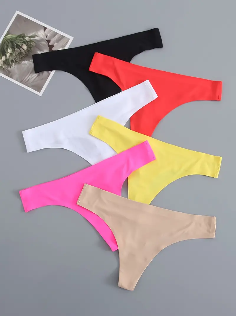 Women's Simple Comfortable Sports Thong Panties Solid - Temu Canada