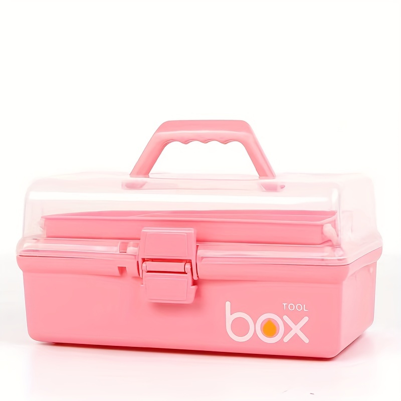 TINKSKY 1pc Portable Handle Plastic Tool Box Three Layers Storage Box for  Home 