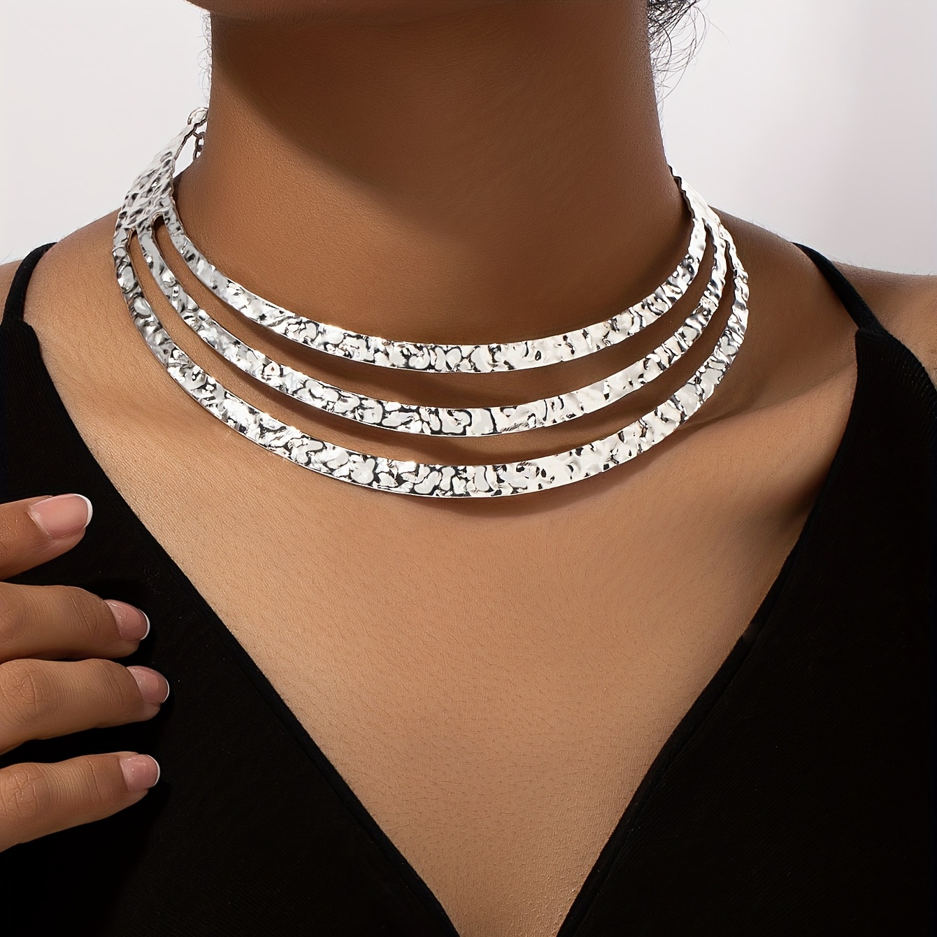 Exaggerated 14K Plated Alloy Minimalist Style Collar Necklace