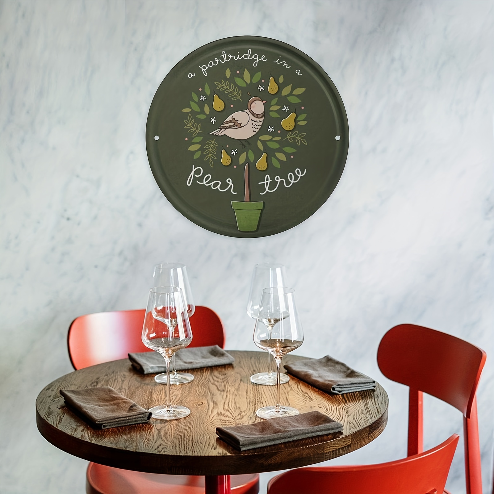 Coffee & Wine Bar Round Metal Wall Sign