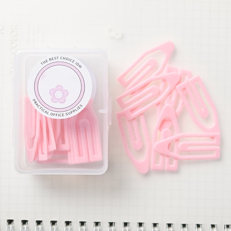 20pcs Macaroon Colored Paper Clip Bookmark Set