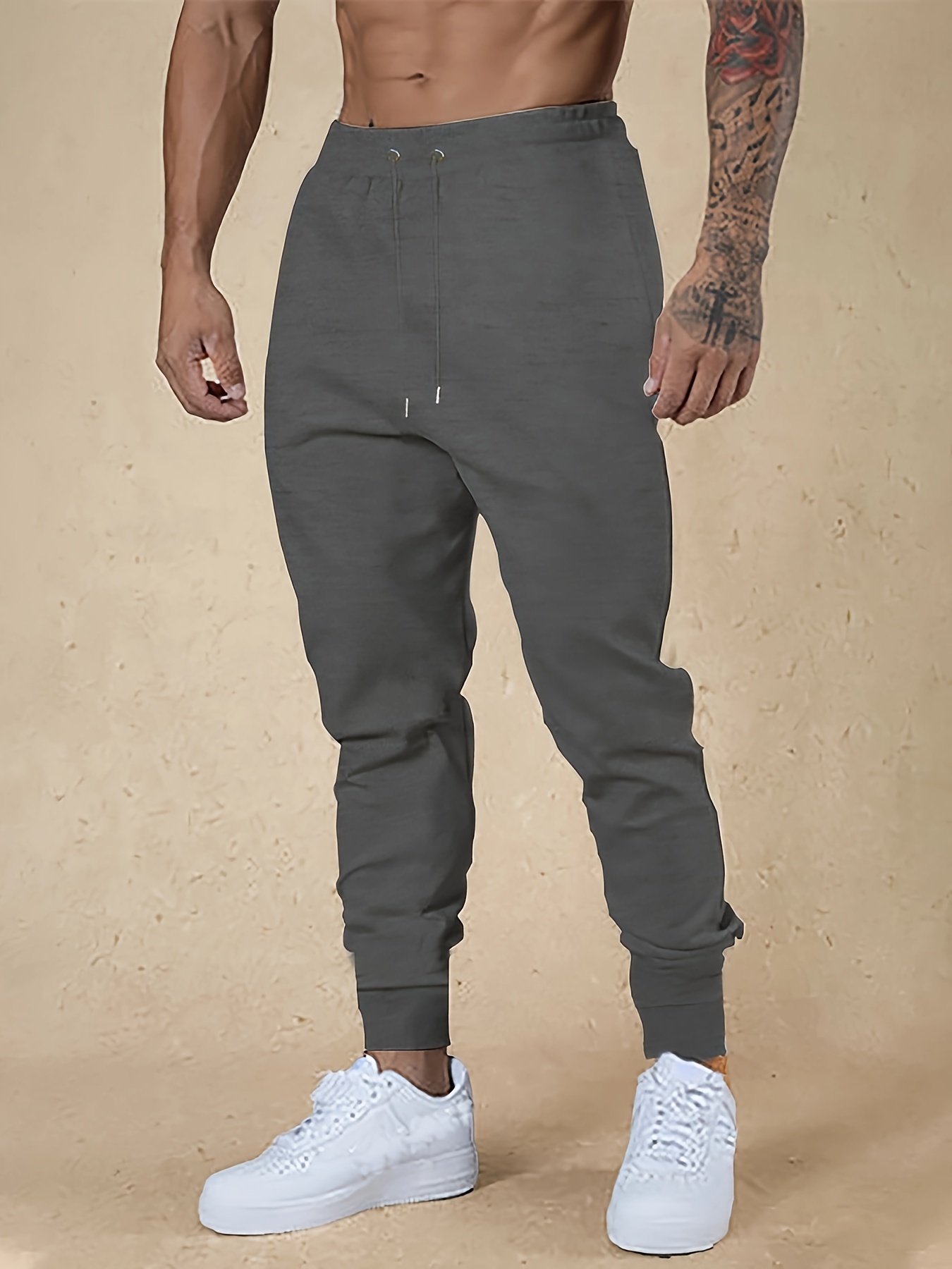 Drawstring Sweatpants Loose Fit Pants Men's Casual Joggers - Temu