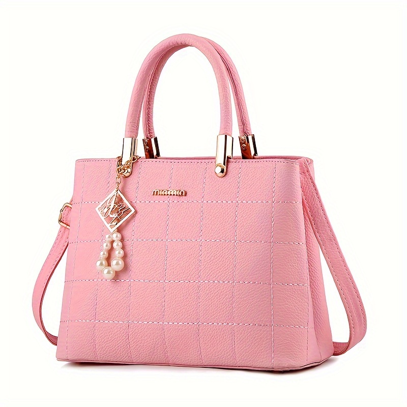 Bolsos para mujer Bolso de Hombro de moda, asa superior, Rosa/Rebel  Elegante Set 3: Bolsa Hombro de Mano y Cosmetiquera