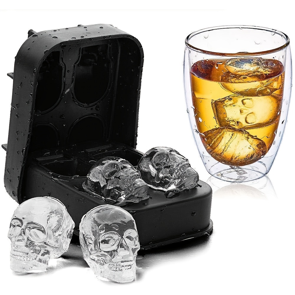 Small Whiskey Ice Ball Mold Skull, 2-Set 8 Small Sphere Ice Cube Molds,1.9x1.6  Inch Small Round Ice Cube Molds, Small Ice Cube Sphere, Small Sphere Ice  Cubes, Food-Grade Easy Release Reusable Silicone 