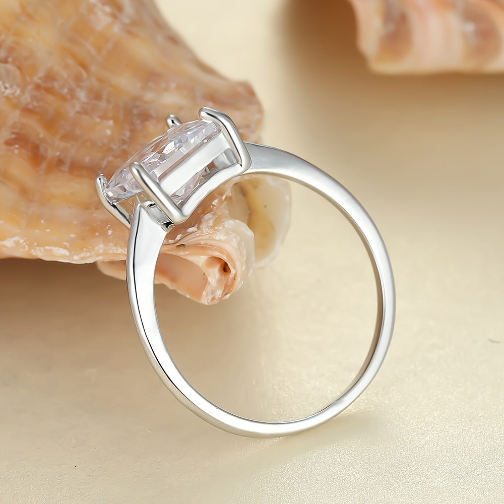 Square Shape Zirconia Solitaire Ring