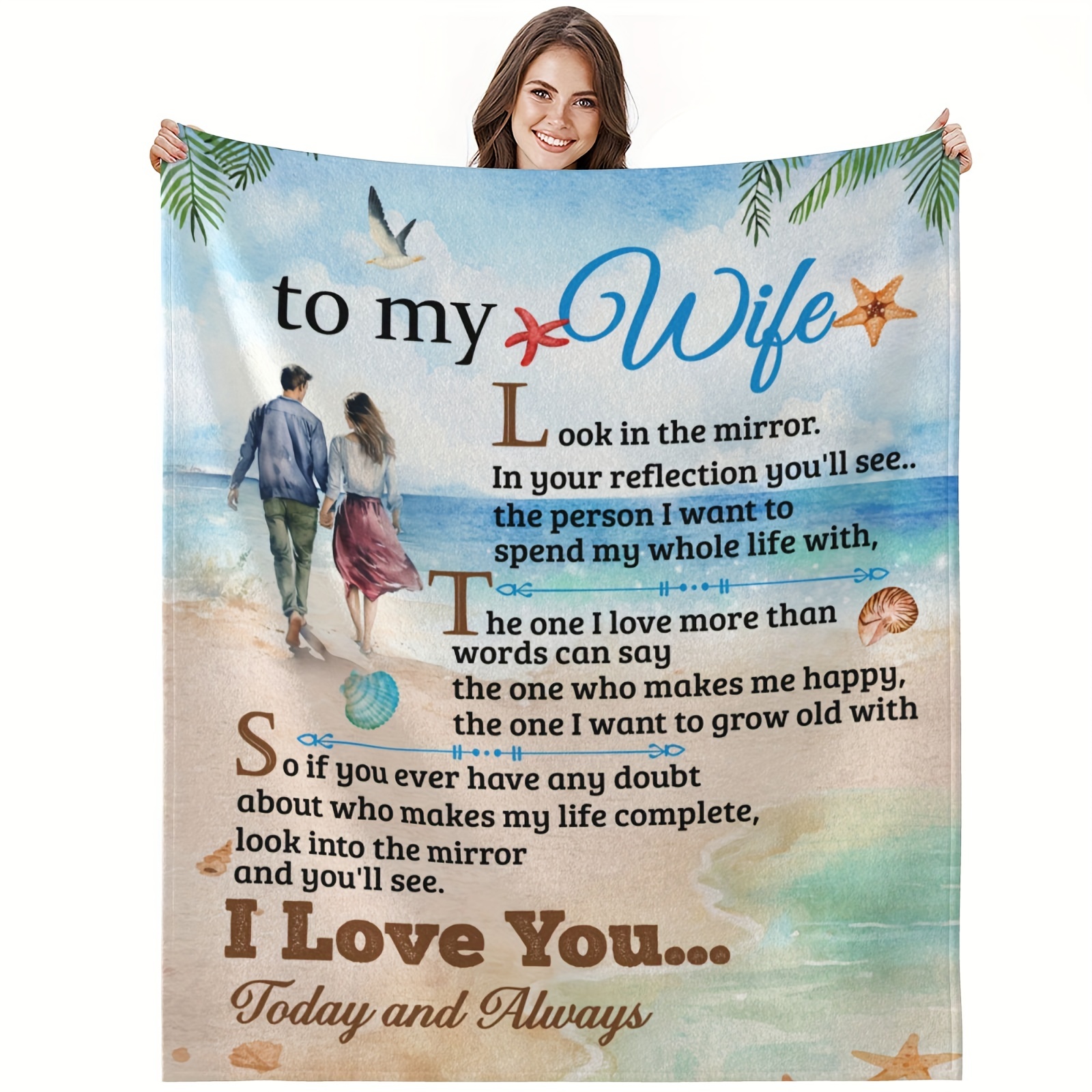  to My Wife Blanket Gifts for Wife-Valentines Day Gifts for Her,Wife  Birthday Gift Ideas, Wedding Anniversary Romantic Gifts for Her,Wife  Blanket(to My Wife, 50x60) : Home & Kitchen