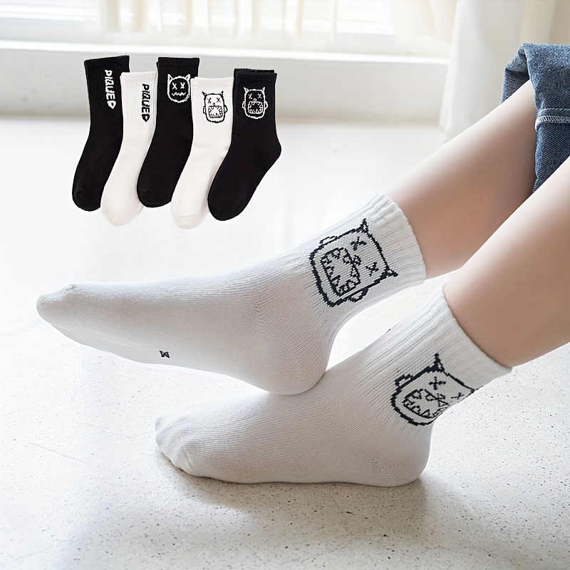 Women Socks Cotton Sock Cute Casual Socks Women's Crew Socks - Temu