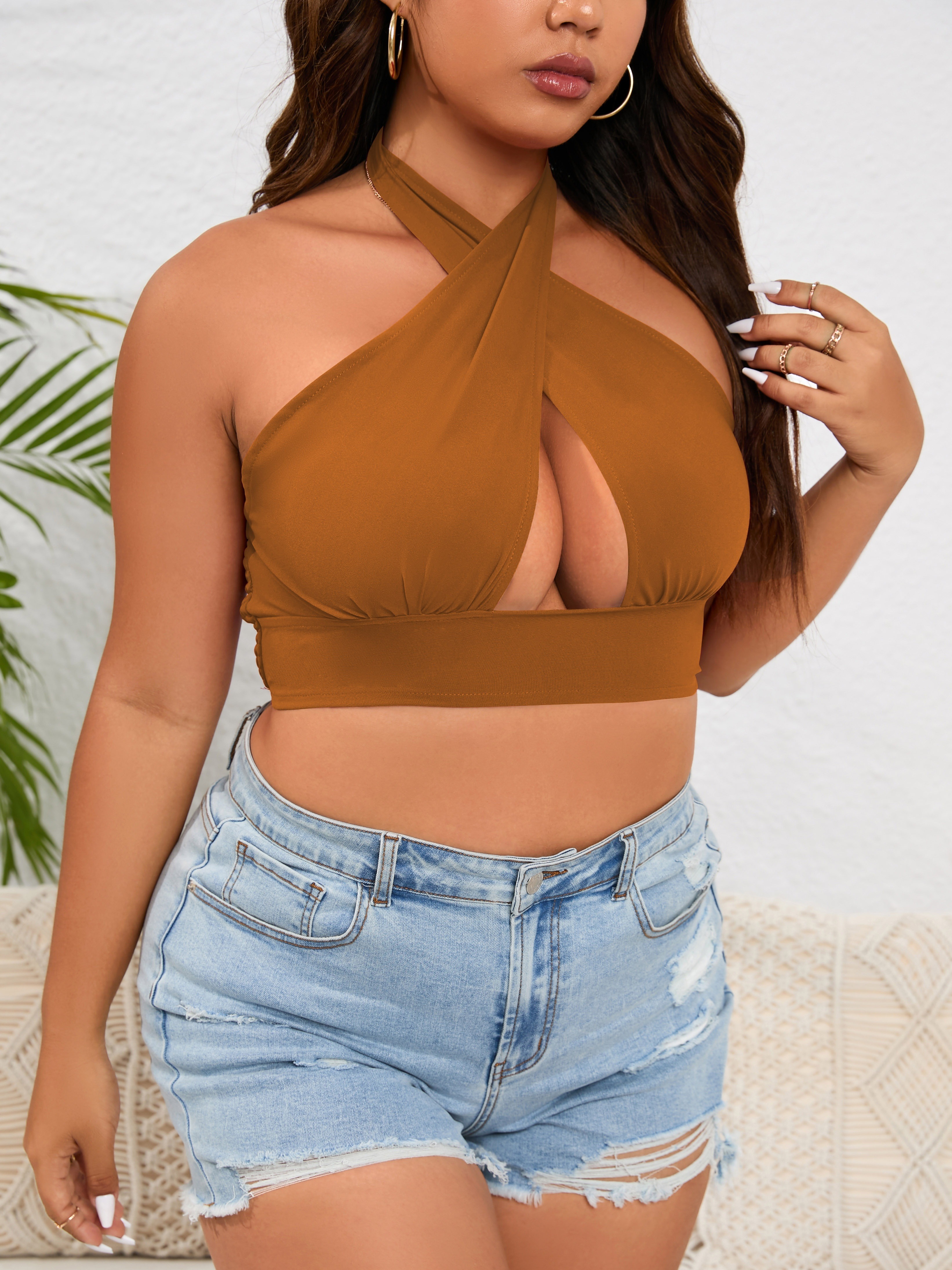 Large Size Plus Size Ladies Camisole Women's Summer Inner Wear New Style  with Chest Pad Beautiful Back Sexy Outer Wear Base Open Back Top