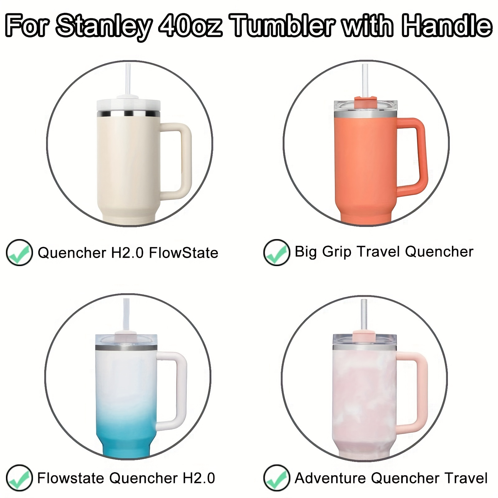 2pcs 40 Oz Tumbler Lid Compatible Stanley, Spill Proof Splash