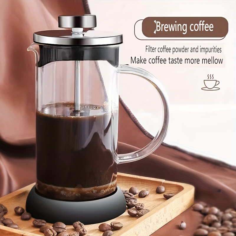 Glass French Press Coffee Maker 304 Stainless Steel French Coffee Press  With 3 Filters, Heat-resistant And Durable, Easy To Clean, Borosilicate  Glass Coffee Press For Rv Outdoor Camping Picnic Office Travel Coffee