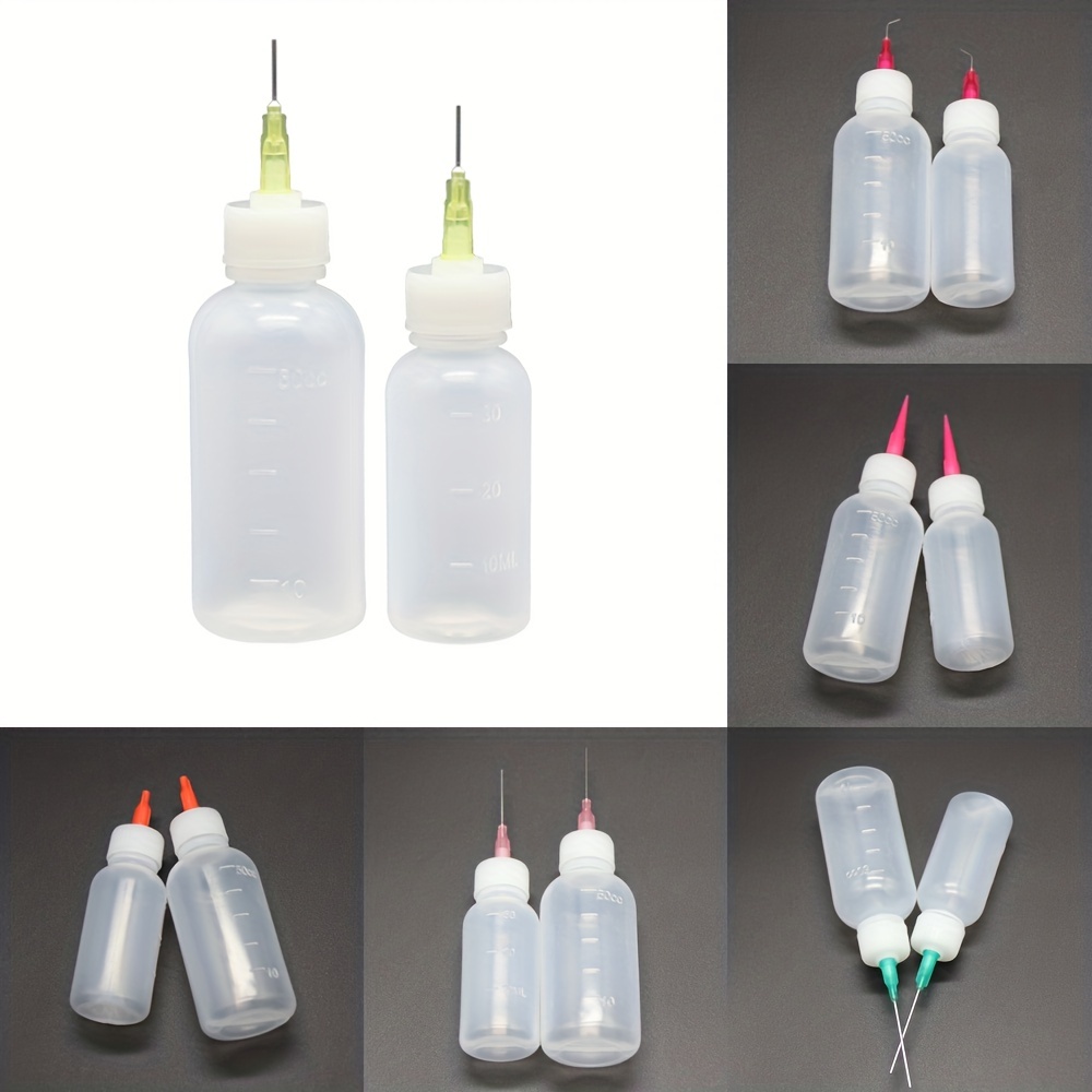 3Pcs 30/50ml Needle Tip Bottle Small Squeeze Bottles Glue Applicator Bottle  For Handicrafts Icing Condiments Welding Cleaning
