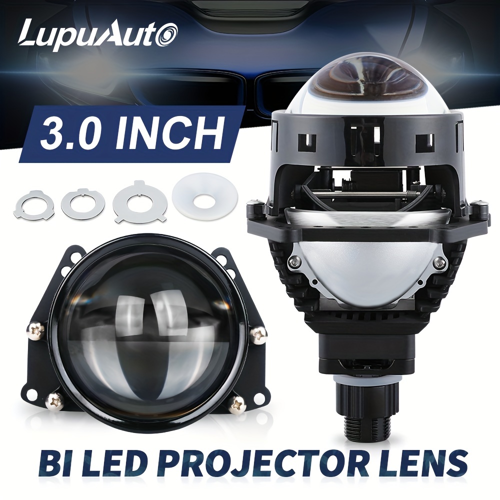 3 Inch Bi LED Projector Lens Retrofit Universal Car Headlight Bulb 100W  30000LM High/Low Beam 6000K LED Car Light Hyperboloid Lens 2PCS
