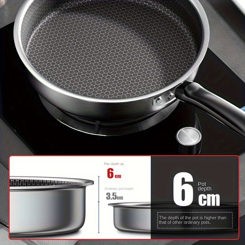 410 Stainless Steel Frying Pan, Frying Eggs, Steak Pan, Pancake Pan,  Non-stick Pan, Home Stovetop Universal, Kitchenware, Kitchen Gadget - Temu