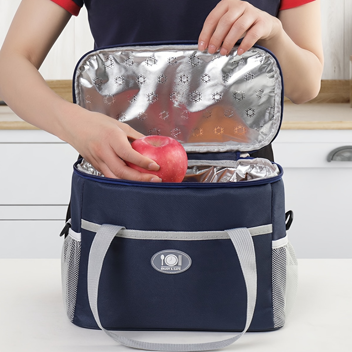 Bolsa de almuerzo aislada cuadrada para mujeres y niños, bolsa térmica  portátil, Bento Box, paquete de hielo, bolsa de comida para el trabajo,  contenedor de Picnic - AliExpress