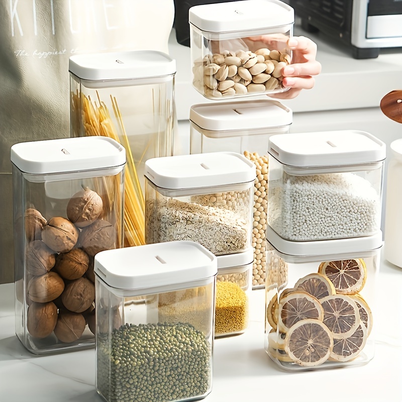 Food Storage Containers with Lids, Plastic Kitchen Storage Container &  Pantry Organization Storage Box for Cereal Pasta Flour 