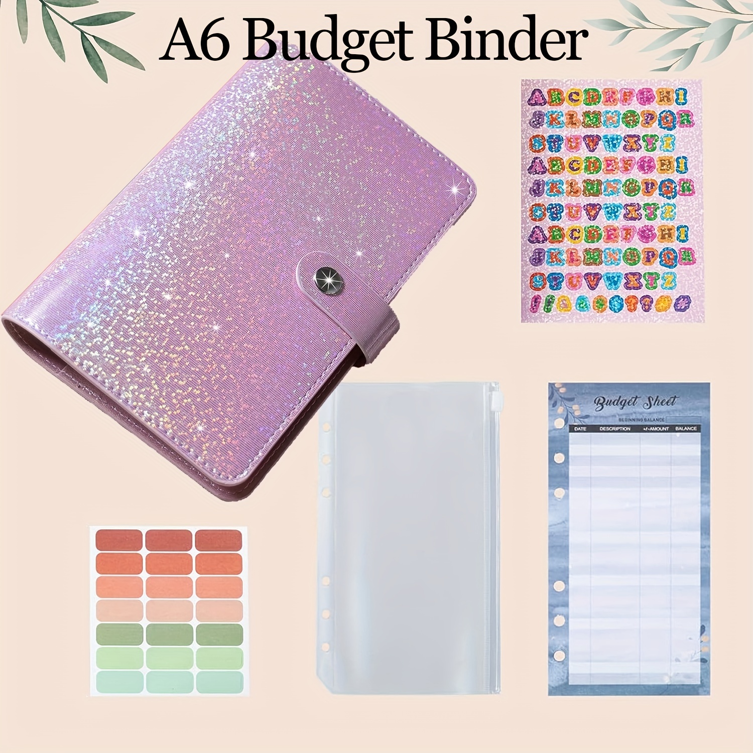 A6 Money Budget ,Cash Stuffing Budget Wallet Planner Binder with Cash Envelope, Money Folder Wallet Organiser, Other