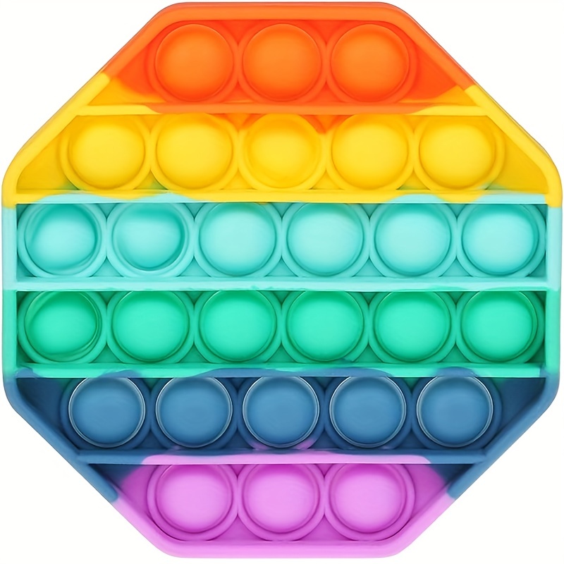  Push Pop Bubble Fidget Sensory Toy - for Autism, Stress,  Anxiety - Kids and Adults (Rainbow Square) : Toys & Games