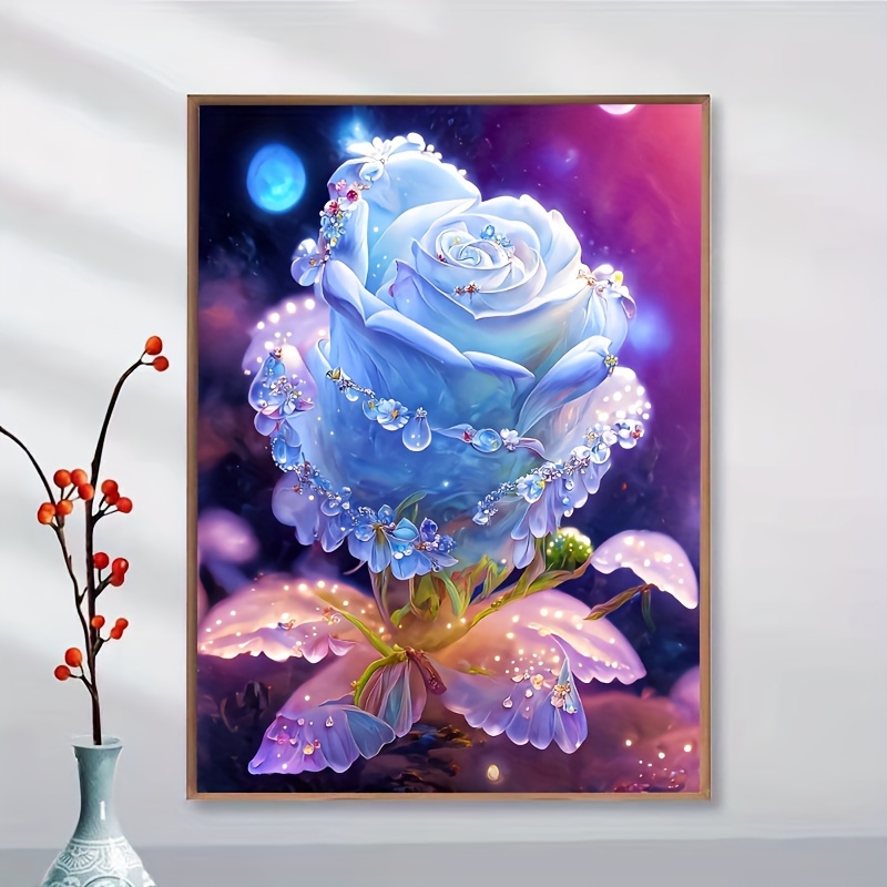 5D Diamond Painting Abstract Blue Flower Design Kit
