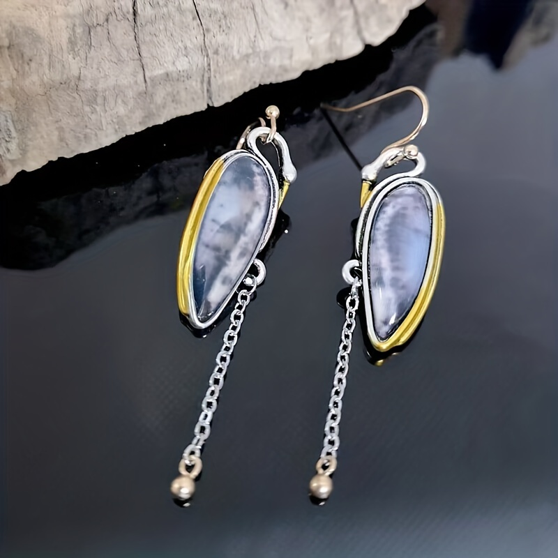 Boucles D'oreilles Pendantes Argent 925 Et Onyx - Occasion