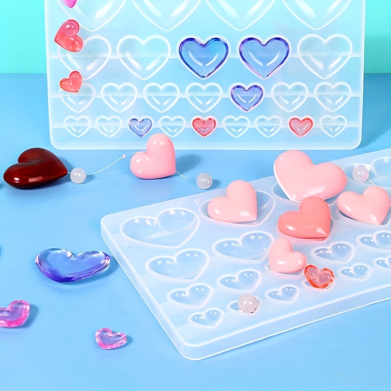 2pcs Valentine's Day Resin Shaker Molds Set Heart Quicksand