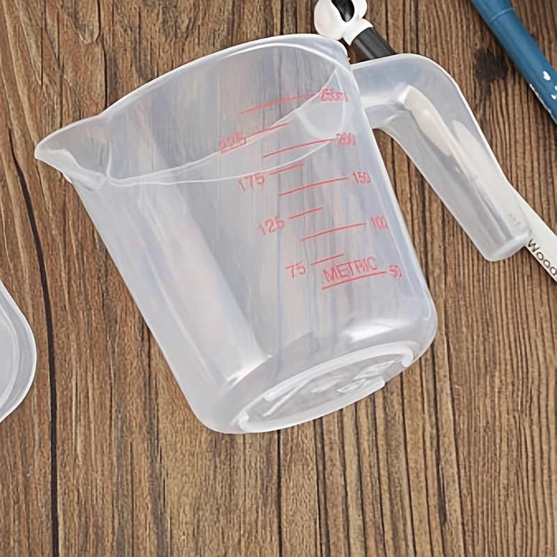 Measuring Cup Made Of Plastic, Cup, 3 Sizes, 1000ml, 500ml, 250ml, Clear,  Easy To Read Measurements
