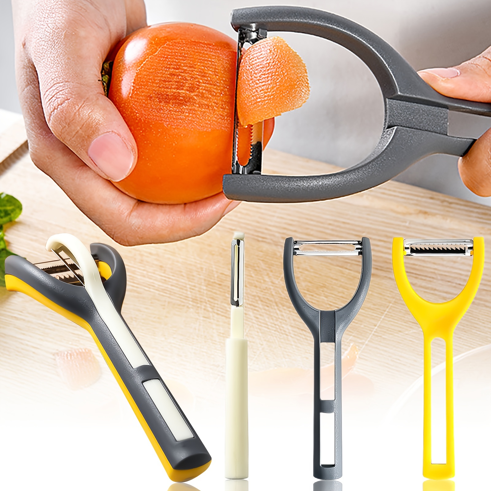 1pc Multifunctional Kitchen Fruit & Vegetable Peeler, With Plastic