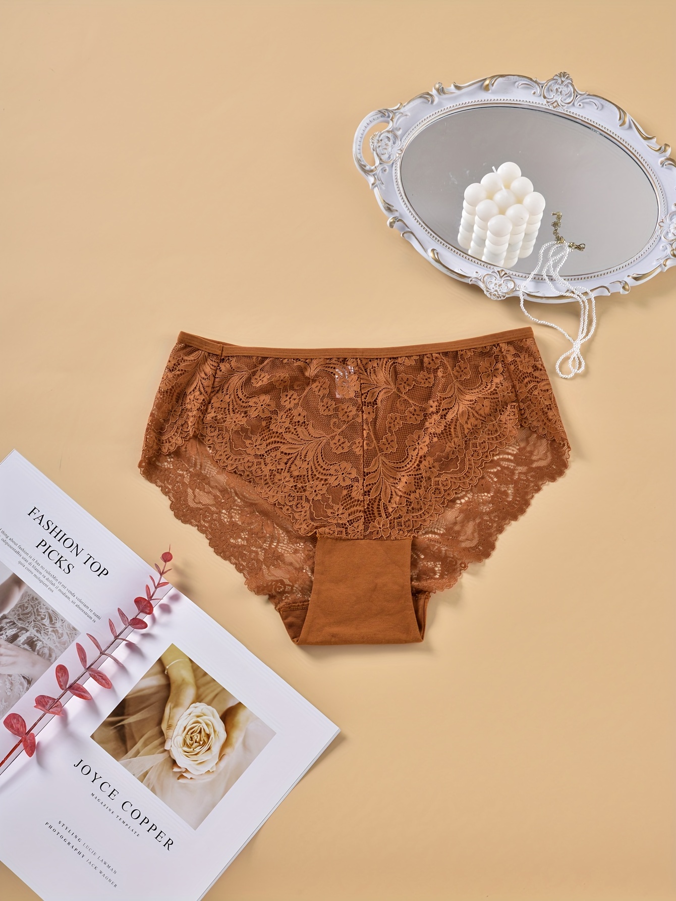 Secret Treasures Briefs Thong Lace Solid Breathable Stretchy Panty