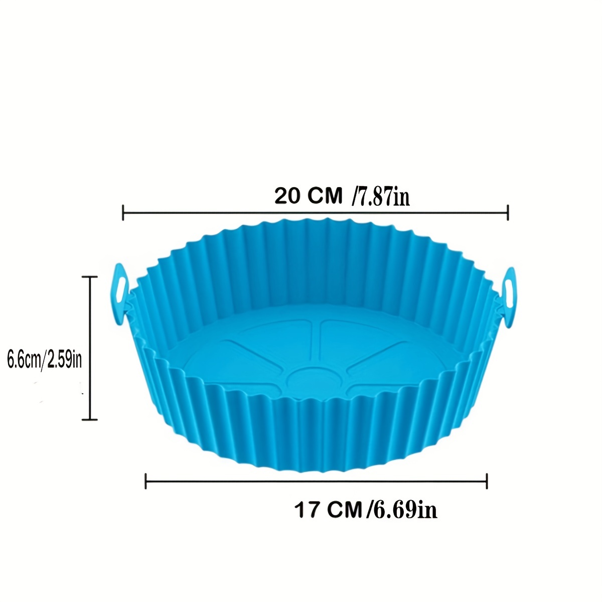 Round Air Fryer Silicone Liners Pot Airfryer Accessories | Caroeas 20 x 20 x 6.6 cm / Blue