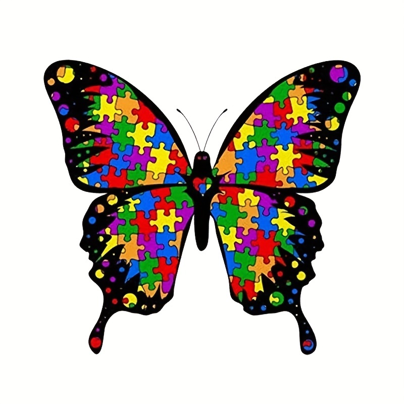 mariposa de piezas de rompecabezas de autismo