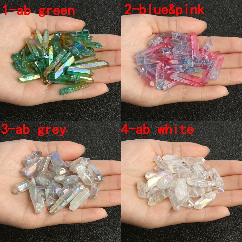 Green Crystal Quartz Points, Green Point Beads, Drilled Crystals for Crafts,  Crystals for Jewelry Crafts, Necklace Making Supplies 