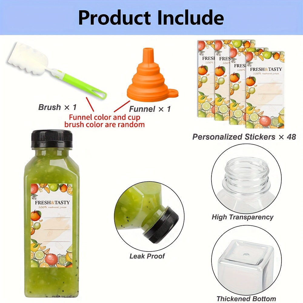 16 Ounce Empty Plastic Fruit Juice Bottles With - Temu