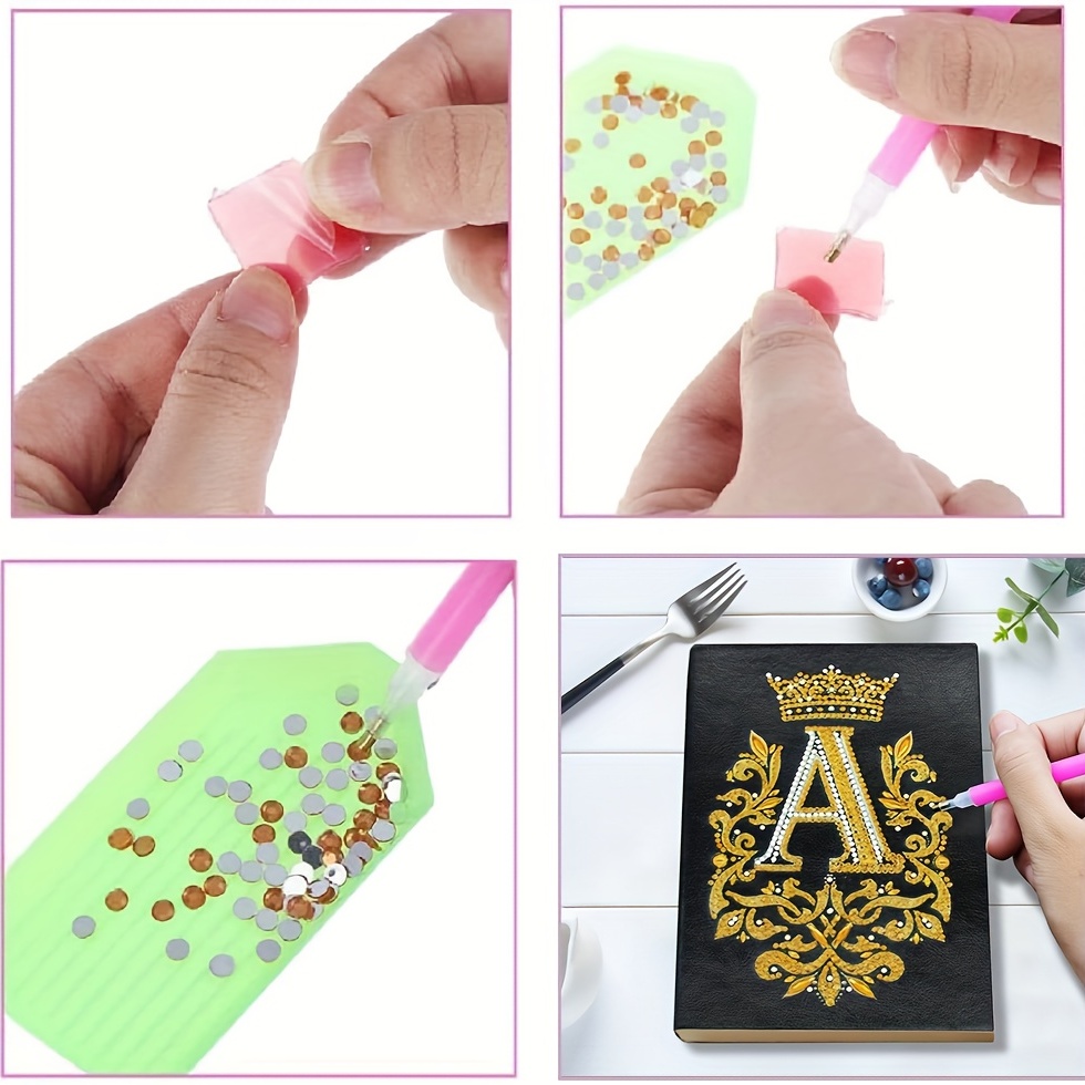 Artificial Diamond Notebook Set A-shaped Floral 5a Diary Cover Leather  Special Shape Sketchbook Diy Artificial Diamond Art Crystal Cross Stitch  Hardcover Dairy Product Book Holiday Birthday Gift Girl's Secret Diary  Sketchbook 
