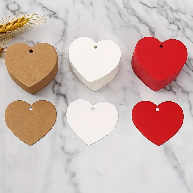 100pcs Heart Shaped Paper Tags Wedding Birthday Party Gift Tags