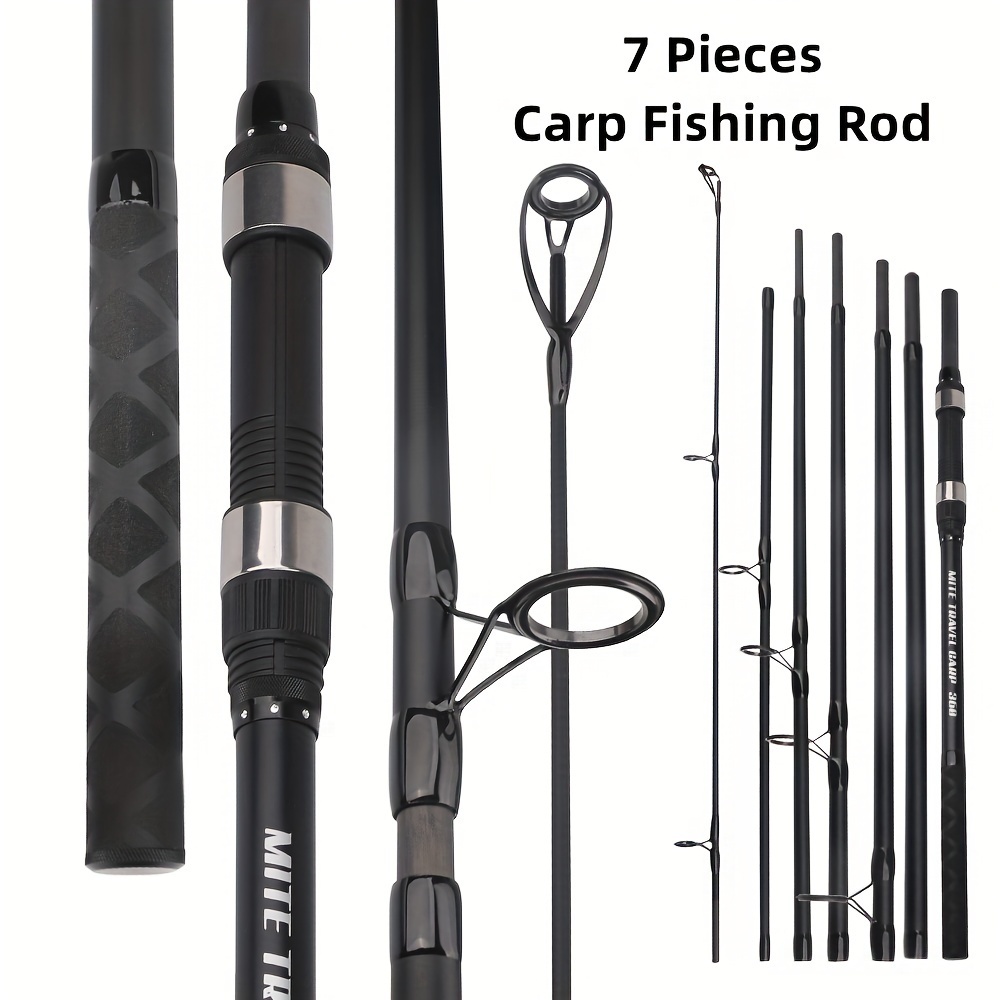 BUDEFO 1pc Carp Fishing Rod, 141.73/153.54/165.35inch Carbon Fiber Spinning  Rod, Travel Surfcasting Spinning Hard Pole 1.41-7.05oz