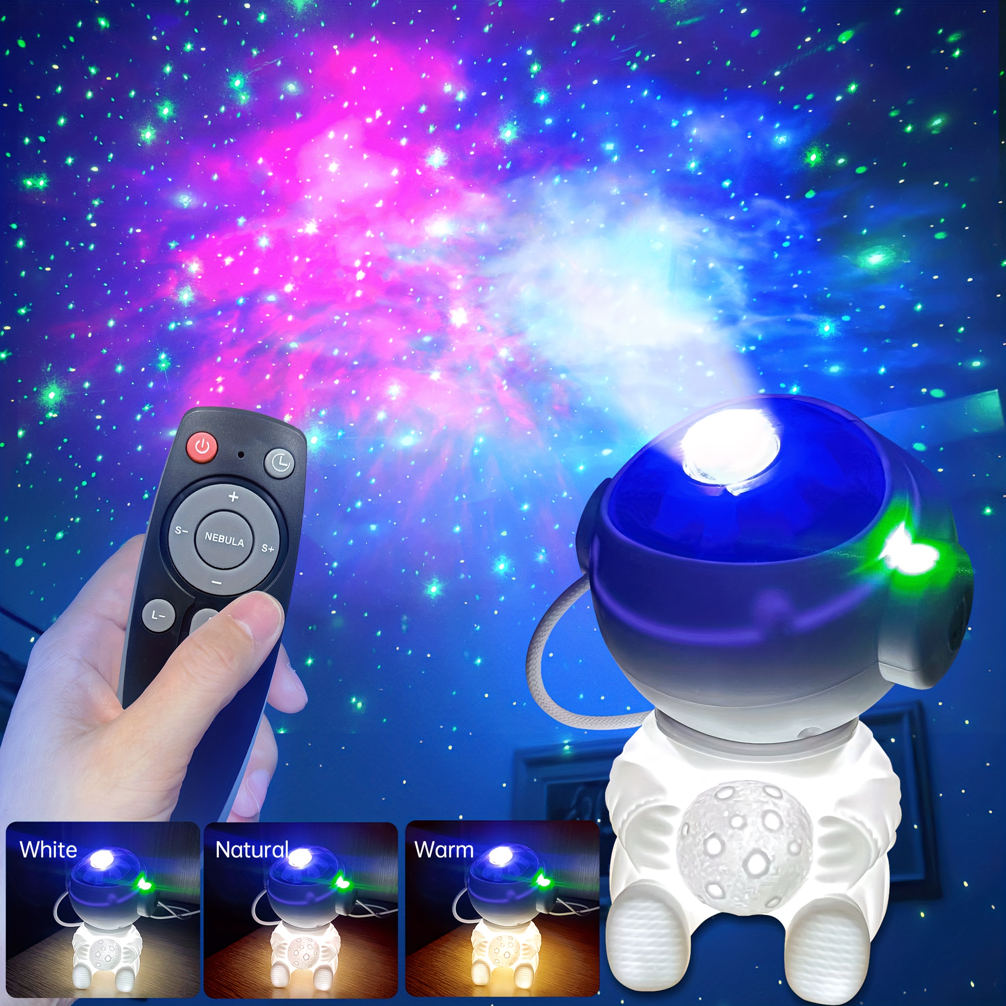 1 Lámpara Proyector Cielo Astronauta Usb Luz Nocturna - Temu