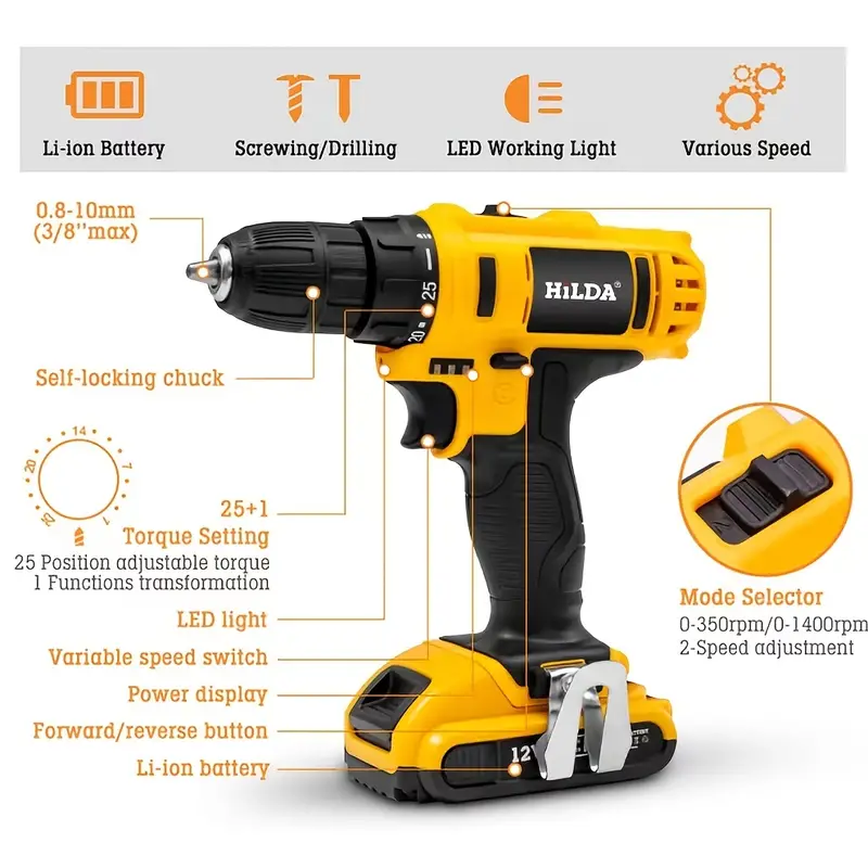 In 21v Max Drill With Driver Kit Charger And Battery Compact - Temu